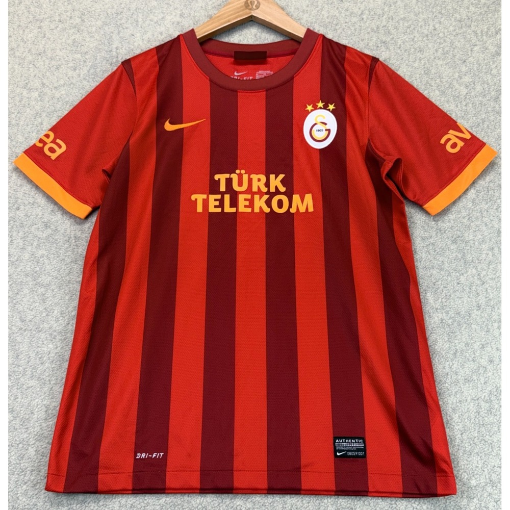 Nike Mens Football Jersey Red Maroon Striped Türk Telekom #11 Drogba XL